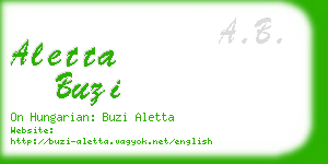 aletta buzi business card